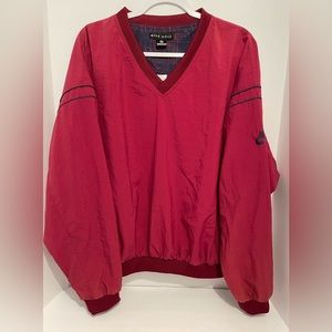 Nike Golf Pullover Windbreaker Jacket V-Neck Size XL Maroon